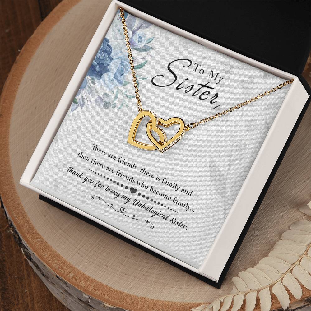 To My Sister – Interlocking Hearts Necklace