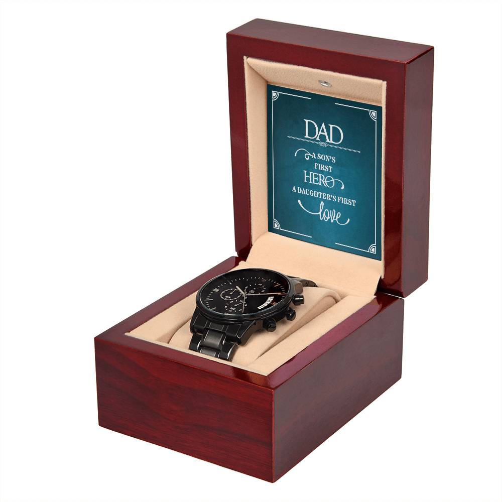 A Son's First Hero – Black Chronograph Watch