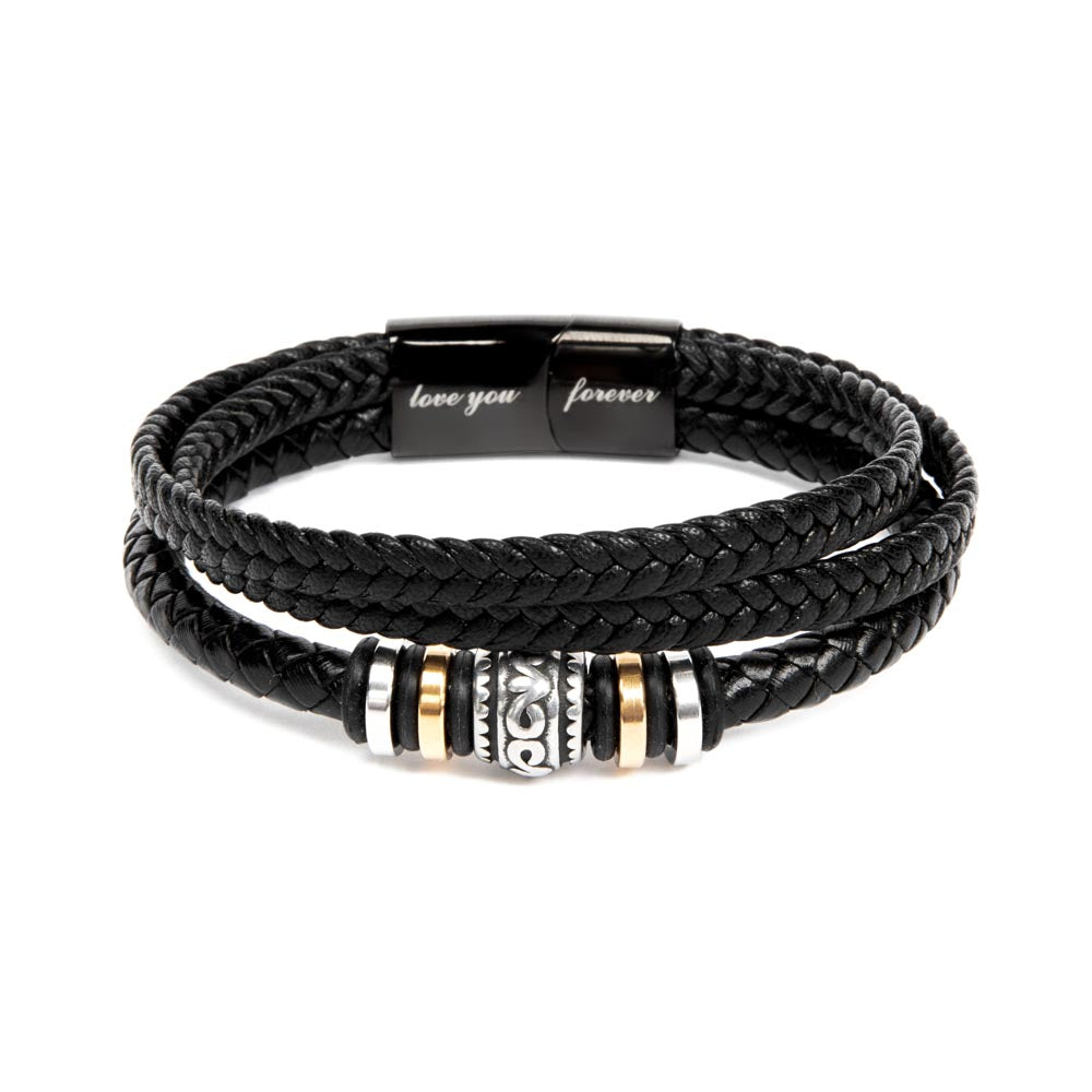 stepdad gift bracelet with a heartfelt engraved message, perfect for expressing love and appreciation.