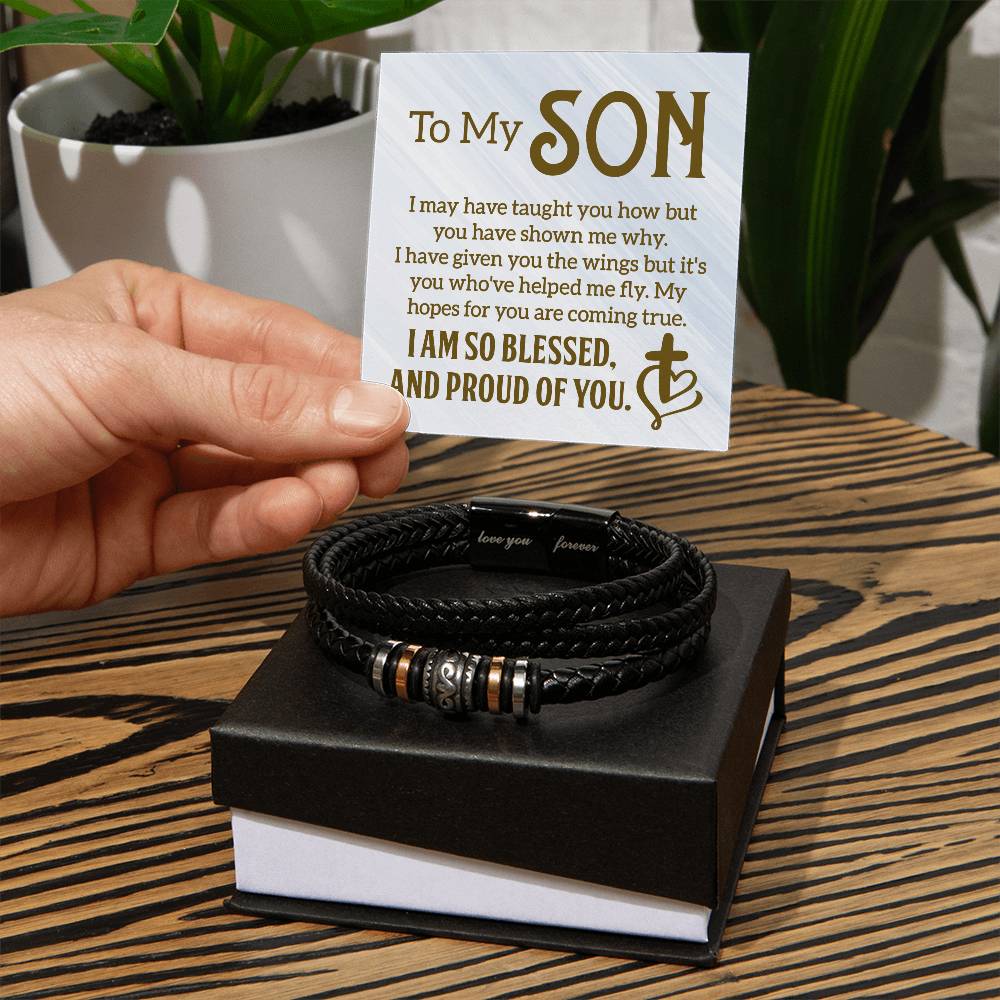 To My Son – Men's Leather Bracelet