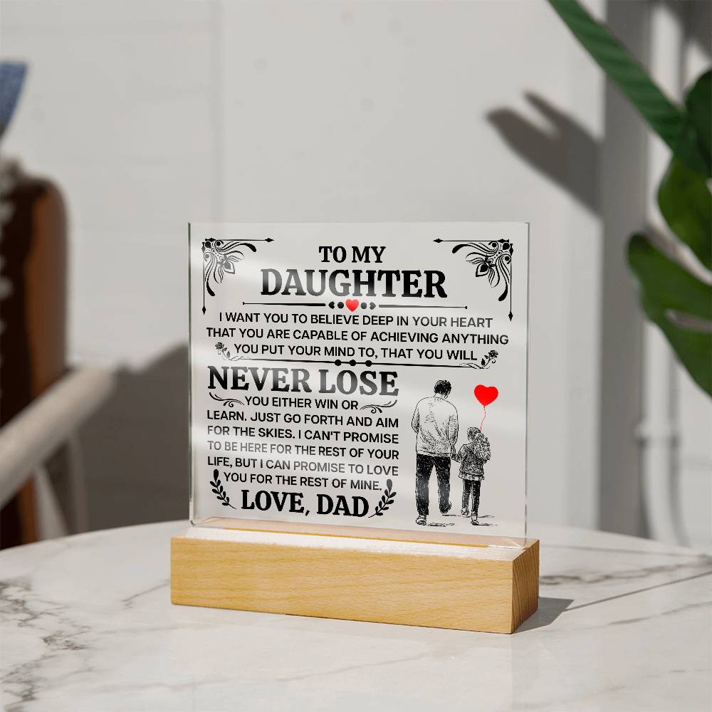 To My Daughter Promise – Acrylic Square