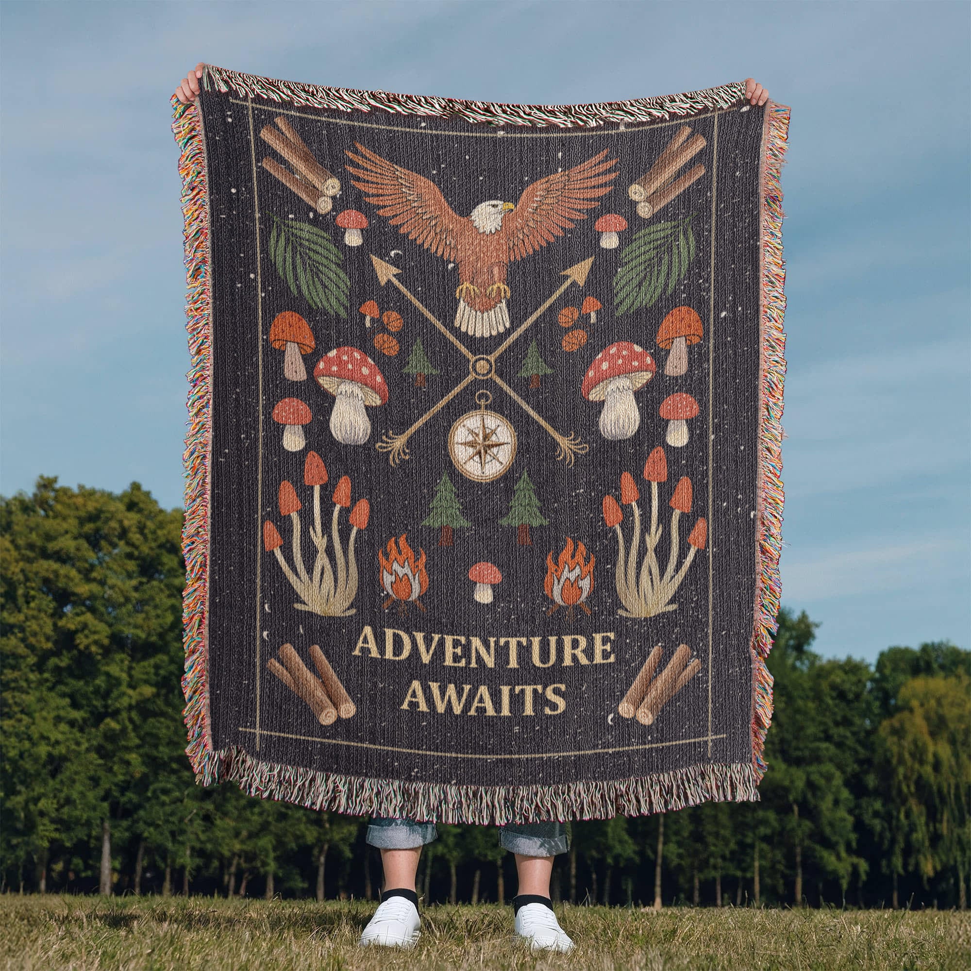 Adventure Awaits Woven Blanket